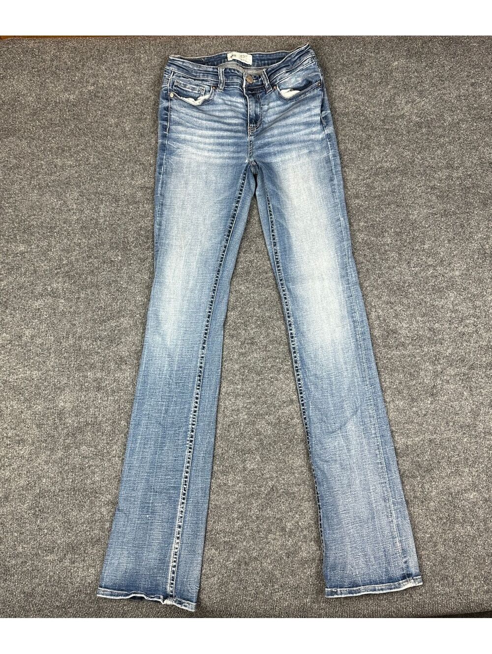BKE Stella Womens 28x32 Mid-Rise Bootcut Jeans Blue